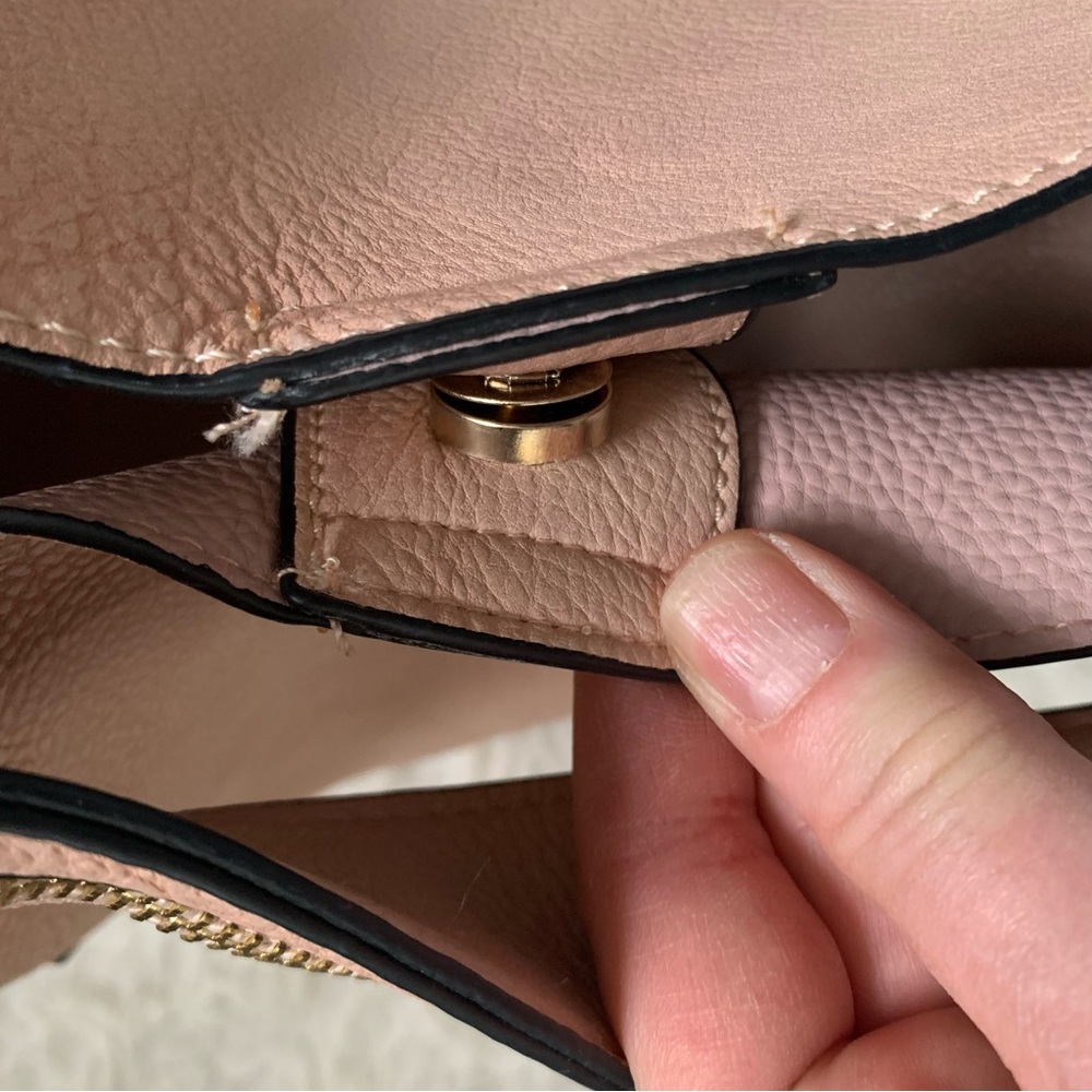 NEW vegan bucket bag nude blush w/ shoulder strap & optional crossbody strap + - Picture 6 of 15